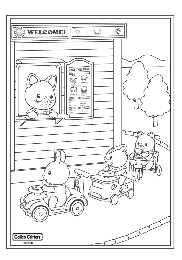 Plansa de colorat cu Familia Sylvanian 17 9
